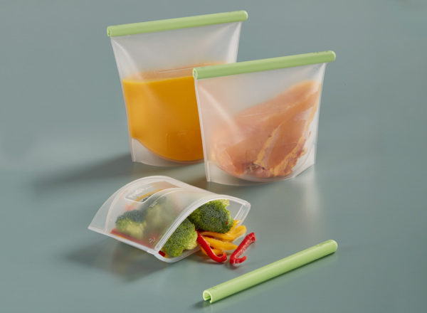 Kit de 3 bolsas reutilizables de silicona